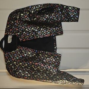 Vintage 80's Glam Women's Partique NY Jeweled Brocade Cropped Blazer Small